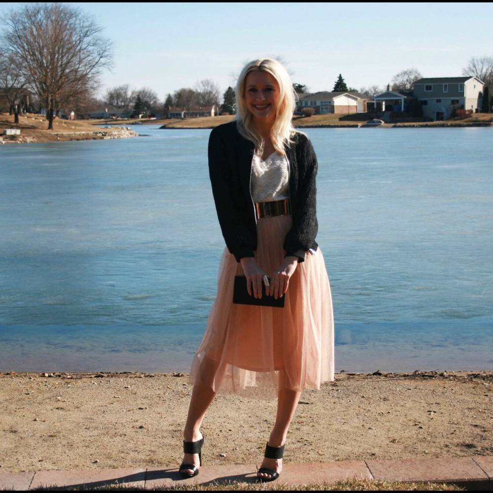 Blush Midi Tulle Skirt Size XS